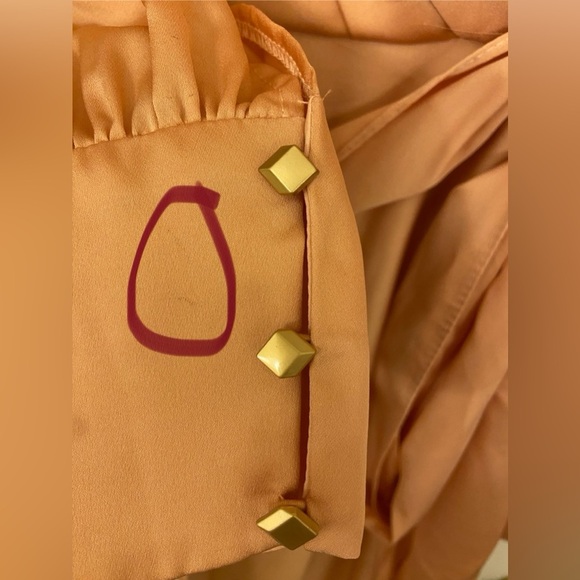 Mac Duggal Long Sleeve Wrap Dress Style 12514 Salmon Pink Size 12 - Picture 9 of 9